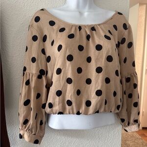 Polka Dot Women's Top - Black and Tan